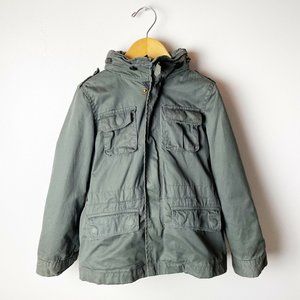CREWCUTS Girls 4/5 Hunter Green Fatigue Utility Jacket Fall Coat